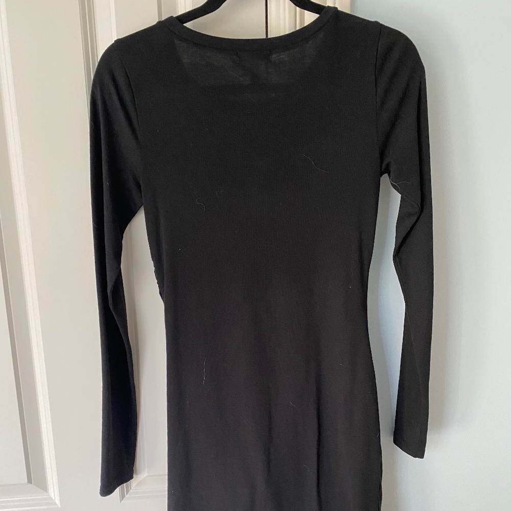 Leith fitted black ruched dress size S